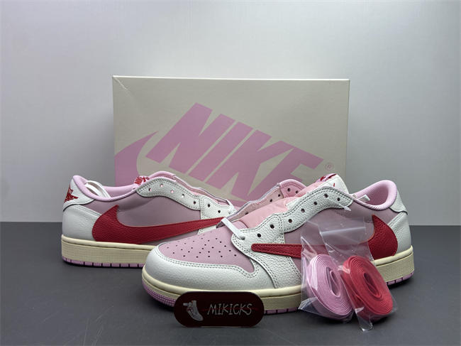 Travis Scott × AJ1 Low "Shy Pink" IQ7604-101