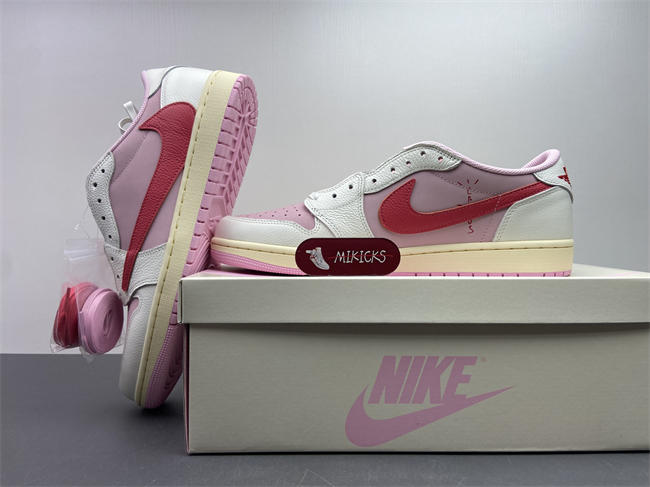 Travis Scott × AJ1 Low "Shy Pink" IQ7604-101
